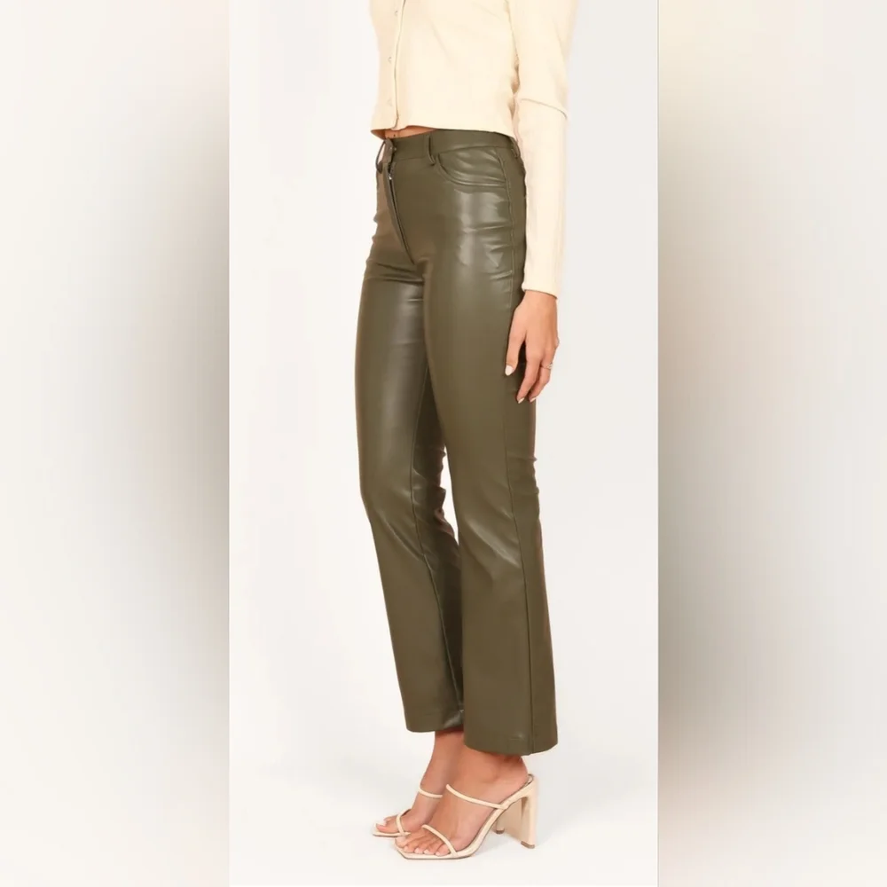 Petal & Pup Ashley Faux Leather Pants - Olive (NWOT) - Picture 4 of 9